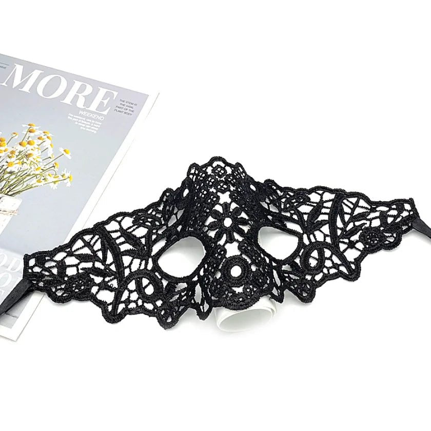 Black Hollow Lace Masquerade Face Mask Sexy Cosplay Prom Party Props Costume Carnival Masquerade Mask Nightclub Queen Eye Mask - by PAWFECTWORLDS | PAWFECTWORLDS | , ,