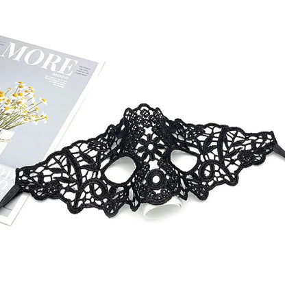 Black Hollow Lace Masquerade Face Mask Sexy Cosplay Prom Party Props Costume Carnival Masquerade Mask Nightclub Queen Eye Mask - by PAWFECTWORLDS | PAWFECTWORLDS | , ,