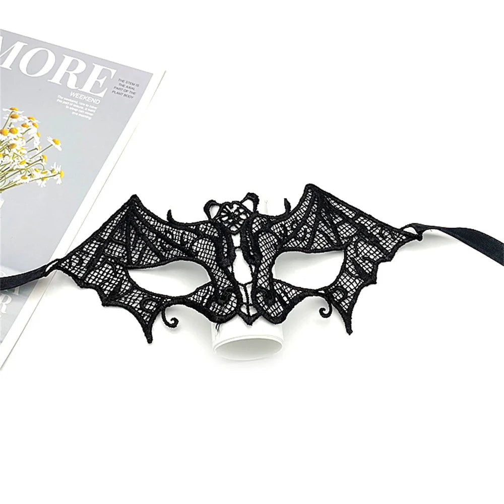 Black Hollow Lace Masquerade Face Mask Sexy Cosplay Prom Party Props Costume Carnival Masquerade Mask Nightclub Queen Eye Mask - by PAWFECTWORLDS | PAWFECTWORLDS | , ,