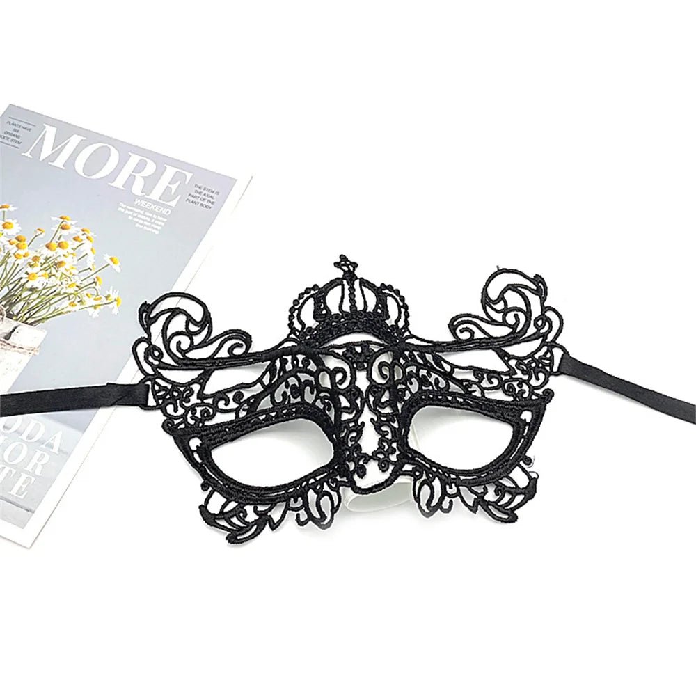 Black Hollow Lace Masquerade Face Mask Sexy Cosplay Prom Party Props Costume Carnival Masquerade Mask Nightclub Queen Eye Mask - by PAWFECTWORLDS | PAWFECTWORLDS | , ,