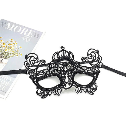 Black Hollow Lace Masquerade Face Mask Sexy Cosplay Prom Party Props Costume Carnival Masquerade Mask Nightclub Queen Eye Mask - by PAWFECTWORLDS | PAWFECTWORLDS | , ,