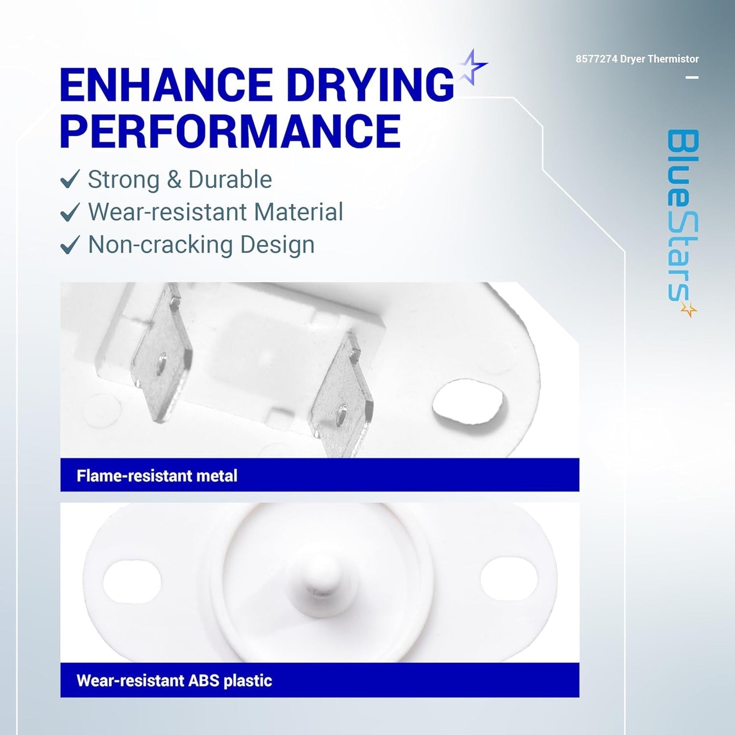 Bluestars 8577274 Dryer Thermistor - Compatible with Whirlpool, Kenmore, and Kitchenaid Models - Replaces 3976615, AP3919451, WP8577274, PS993287, and 3390292 - Simple Installation - by BlueStars | PAWFECTWORLDS | Appliances, Dryer Parts & Accessories, Parts & Accessories