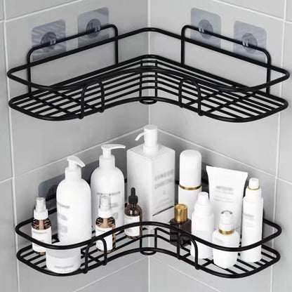 [Cast Iron Shower Shelf] 1pc Cast Iron Corner Shower Shelf - No - Drill Wall Mounted Black Wire Mesh Bathroom Storage Rack for Easy Access & Organization, Perfect for Shampoo, Conditioner, and Soap, Bathroom Storage Solution | - by PAWFECTWORLDS | PAWFECTWORLDS | , ,