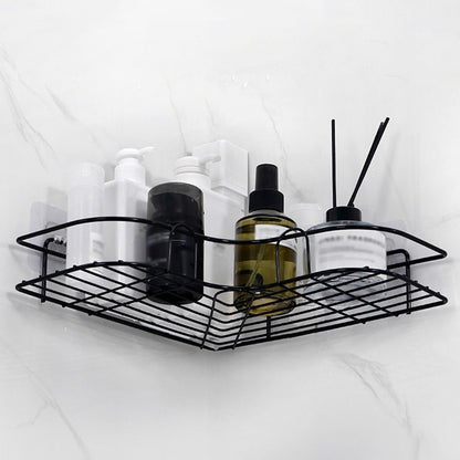[Cast Iron Shower Shelf] 1pc Cast Iron Corner Shower Shelf - No - Drill Wall Mounted Black Wire Mesh Bathroom Storage Rack for Easy Access & Organization, Perfect for Shampoo, Conditioner, and Soap, Bathroom Storage Solution | - by PAWFECTWORLDS | PAWFECTWORLDS | , ,
