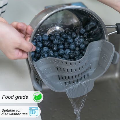 [Clip - On Strainer] 1pc ABERZEY Clip - On Strainer for Pots & Pans - Durable Plastic Kitchen Colander for Pasta, Meat, Vegetables, Fruits - Easy Drainage & Compact Design, Strainer for Pasta, Vegetable Preparation, Modern Kitche - by PAWFECTWORLDS | PAWFECTWORLDS | , ,