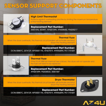 Dryer Heating Element Assembly Replaces for Samsung DV42H5200EP/A3 DV42H5200EF/A3 DV5451AEW/XAA DV40J3000EW/A2 DVE50R5400V/A3 DV219AEW/XAA DV395ETPASU/A1 DV448AEP/XAA DV350AEW/XAA DV330AEB/XAA - by AZ4U | PAWFECTWORLDS | Appliances, Dryer Parts & Accessories, Parts & Accessories