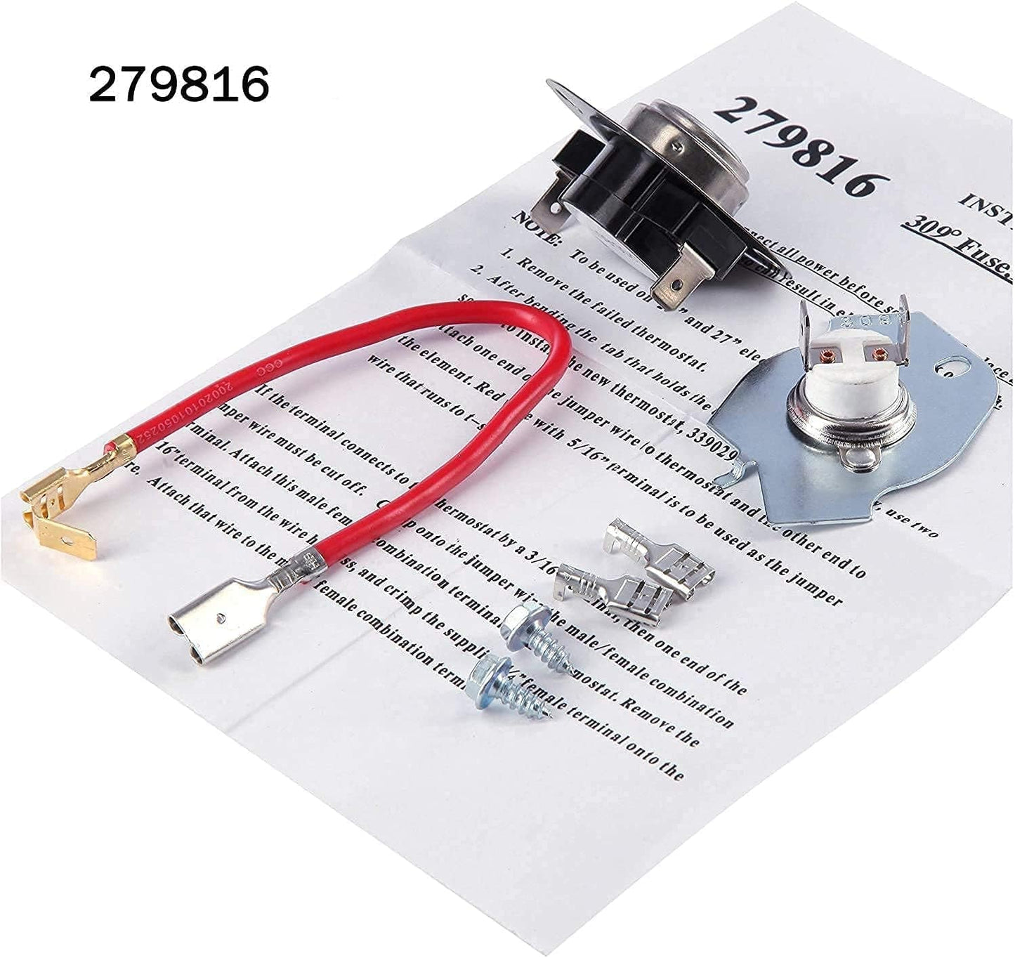 Dryer Heating Element Upgrade 8544771 with Thermostat Cut Off 279816 and Thermal Fuse 279973 3392519 Compatible with Maytag, Kenmore, KitchenAid, Whirlpool and More - by SUMNEW | PAWFECTWORLDS | Appliances, Dryer Parts & Accessories, Parts & Accessories