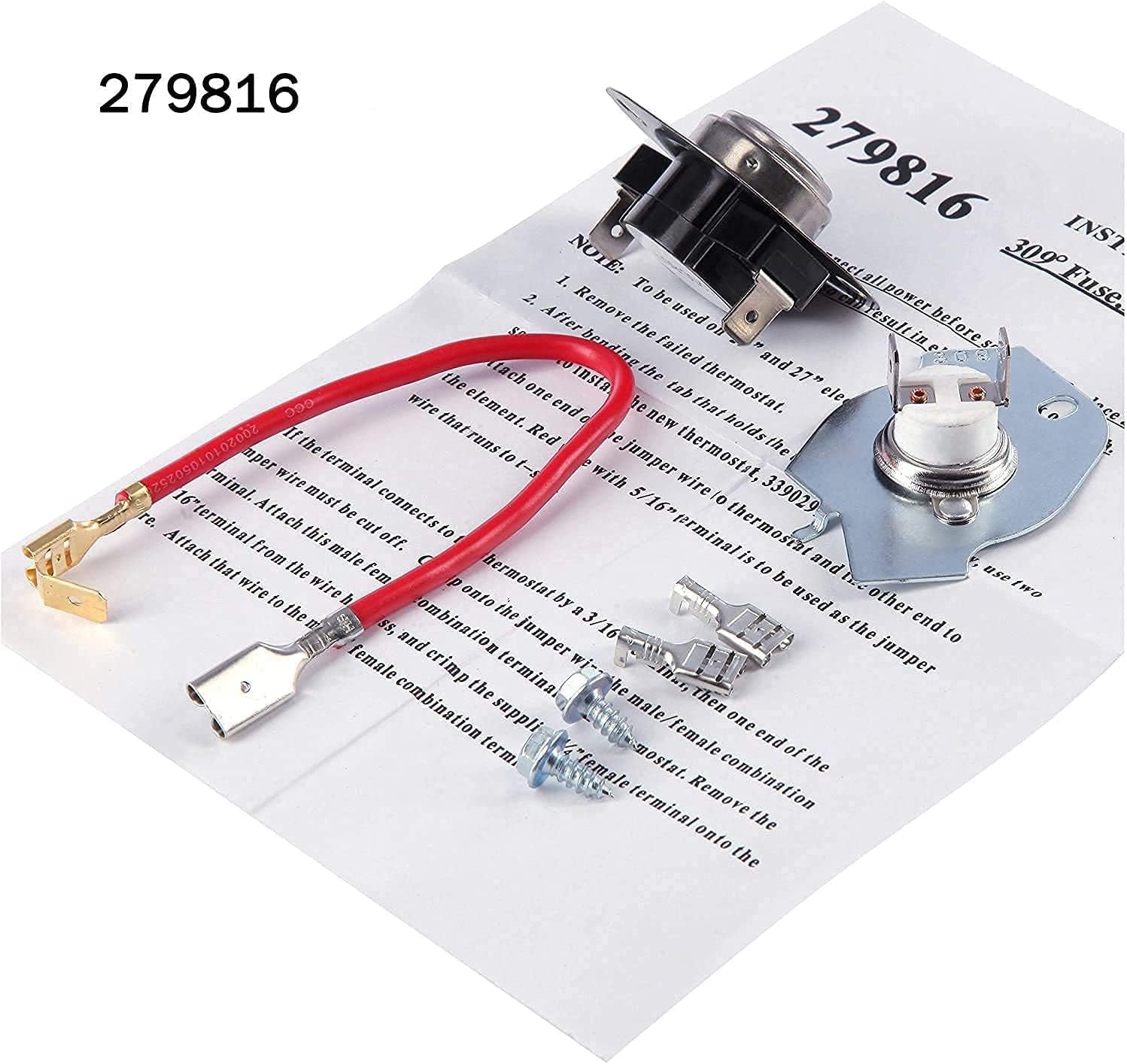 Dryer Heating Element Upgrade 8544771 with Thermostat Cut Off 279816 and Thermal Fuse 279973 3392519 Compatible with Maytag, Kenmore, KitchenAid, Whirlpool and More - by SUMNEW | PAWFECTWORLDS | Appliances, Dryer Parts & Accessories, Parts & Accessories