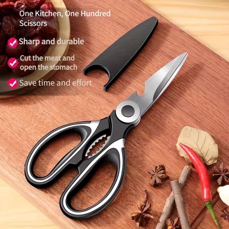 Durable Stainless Steel Kitchen Shears (420) – Sharp Blades and Ergonomic Handles for Easy Chicken, Duck, or Fish Cutting. Ideal for Cooking, Baking, and Meal Prep. High - Quality and Elegant Kitchen Utensil - by PAWFECTWORLDS | PAWFECTWORLDS | , ,