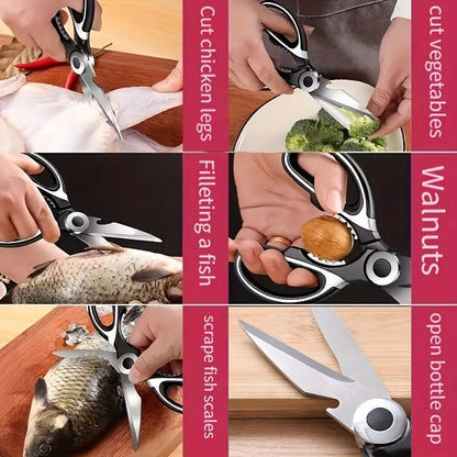 Durable Stainless Steel Kitchen Shears (420) – Sharp Blades and Ergonomic Handles for Easy Chicken, Duck, or Fish Cutting. Ideal for Cooking, Baking, and Meal Prep. High - Quality and Elegant Kitchen Utensil - by PAWFECTWORLDS | PAWFECTWORLDS | , ,