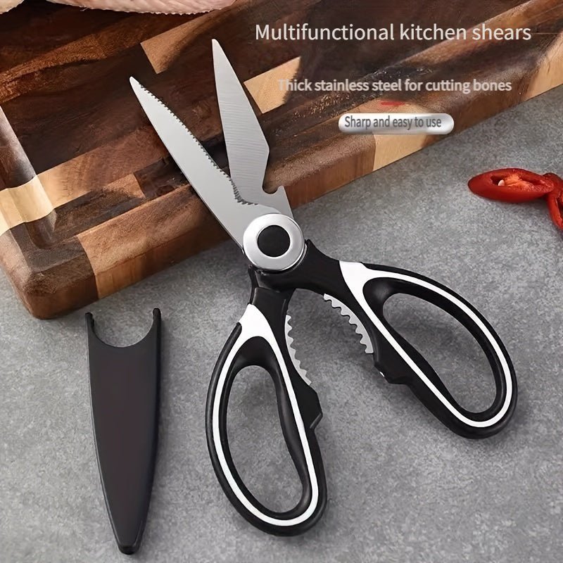 Durable Stainless Steel Kitchen Shears (420) – Sharp Blades and Ergonomic Handles for Easy Chicken, Duck, or Fish Cutting. Ideal for Cooking, Baking, and Meal Prep. High - Quality and Elegant Kitchen Utensil - by PAWFECTWORLDS | PAWFECTWORLDS | , ,