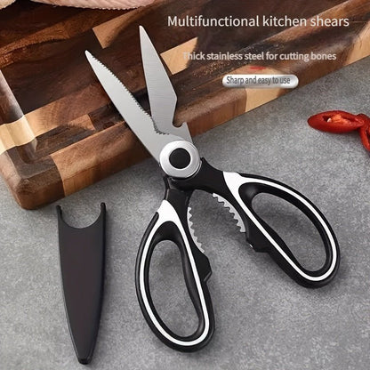 Durable Stainless Steel Kitchen Shears (420) – Sharp Blades and Ergonomic Handles for Easy Chicken, Duck, or Fish Cutting. Ideal for Cooking, Baking, and Meal Prep. High - Quality and Elegant Kitchen Utensil - by PAWFECTWORLDS | PAWFECTWORLDS | , ,