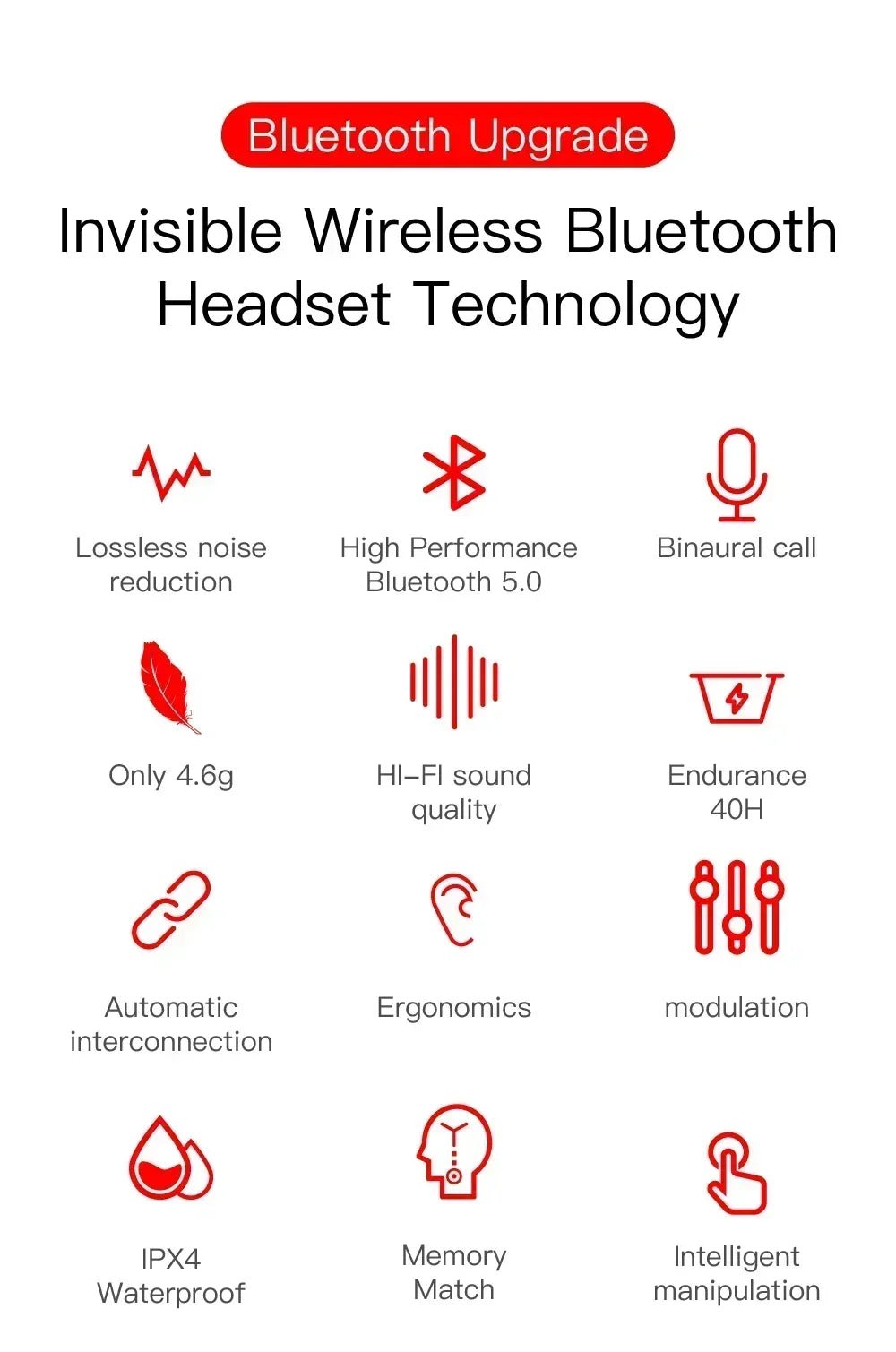 E6S Wireless Bluetooth Earphones TWS Bluetooth Headset Wireless Earbuds Noise Cancelling Earphones with Microphone Headphones - by PAWFECTWORLDS | PAWFECTWORLDS | , ,