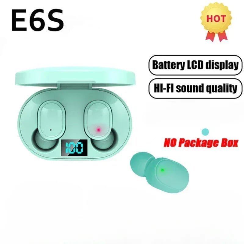 E6S Wireless Bluetooth Earphones TWS Bluetooth Headset Wireless Earbuds Noise Cancelling Earphones with Microphone Headphones - by PAWFECTWORLDS | PAWFECTWORLDS | , ,