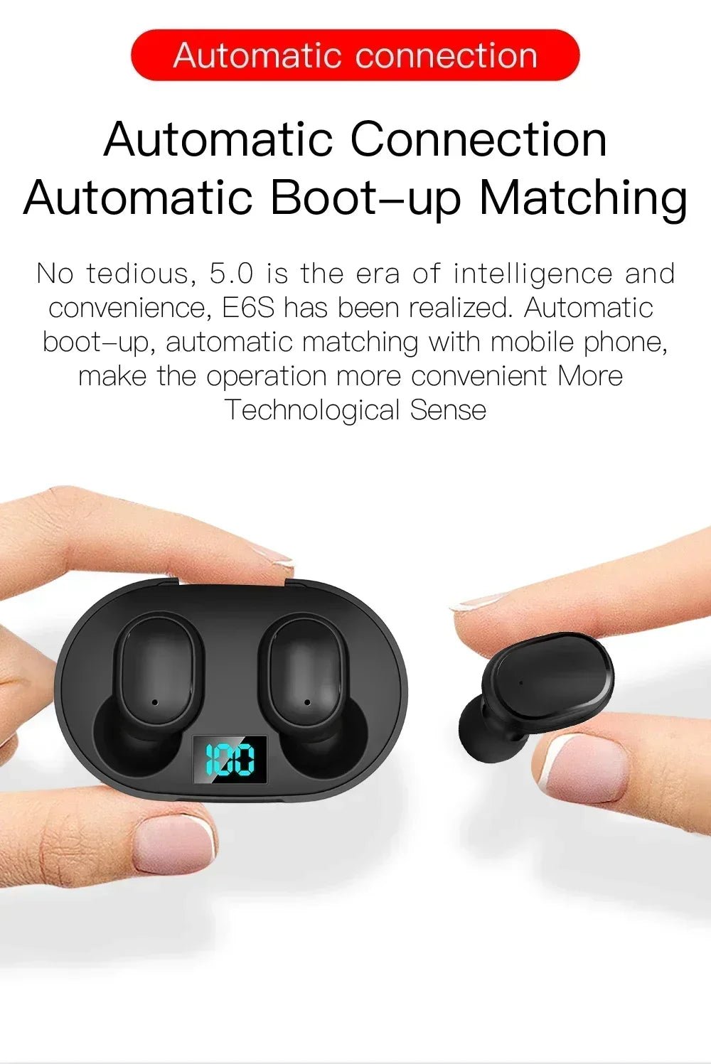 E6S Wireless Bluetooth Earphones TWS Bluetooth Headset Wireless Earbuds Noise Cancelling Earphones with Microphone Headphones - by PAWFECTWORLDS | PAWFECTWORLDS | , ,
