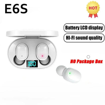 E6S Wireless Bluetooth Earphones TWS Bluetooth Headset Wireless Earbuds Noise Cancelling Earphones with Microphone Headphones - by PAWFECTWORLDS | PAWFECTWORLDS | , ,