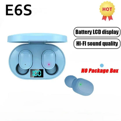 E6S Wireless Bluetooth Earphones TWS Bluetooth Headset Wireless Earbuds Noise Cancelling Earphones with Microphone Headphones - by PAWFECTWORLDS | PAWFECTWORLDS | , ,