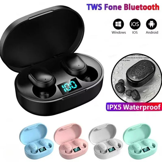 E6S Wireless Bluetooth Earphones TWS Bluetooth Headset Wireless Earbuds Noise Cancelling Earphones with Microphone Headphones - by PAWFECTWORLDS | PAWFECTWORLDS | , ,