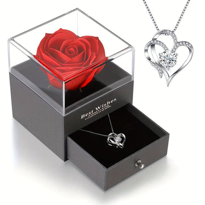 Rose Box & Heart Necklace Set - Ideal for Gifts - Anniversary, Birthday, Mothers Day - by other | PAWFECTWORLDS | Fashion Jewelry, Jewelry & Accessories, Necklace
