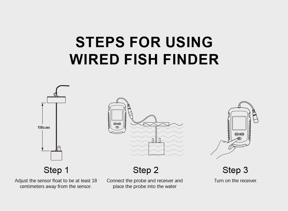 FFC1108 - 1 Alarm 100M Portable Sonar Fish Finders 45 degrees Sonar Coverage Echo Sounder Alarm Transducer Lake Sea Fishing - by PAWFECTWORLDS | PAWFECTWORLDS | , ,