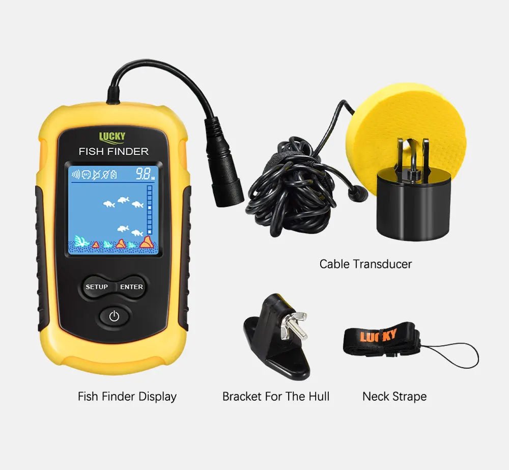 FFC1108 - 1 Alarm 100M Portable Sonar Fish Finders 45 degrees Sonar Coverage Echo Sounder Alarm Transducer Lake Sea Fishing - by PAWFECTWORLDS | PAWFECTWORLDS | , ,