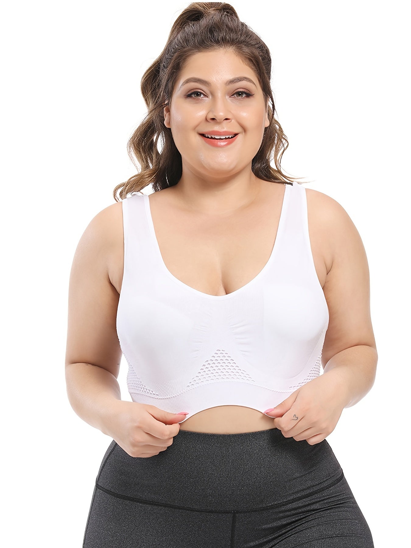 [Gentle Care] Plus Size Seamless Sports Bra for Women - Purple, Breathable Mesh Fabric, Push - Up with Removable Pads, Comfort Fit Vest Style, Sizes 36XL to 40XL, Plus Size Bra - by PAWFECTWORLDS | PAWFECTWORLDS | , ,