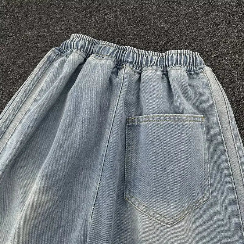 Jeans Men 2025 Spring Autumn American Style Vintage Loose Straight Leg Long Pants Men's Youth Popular Drawstring Wide Leg Pants - by PAWFECTWORLDS | PAWFECTWORLDS | , ,