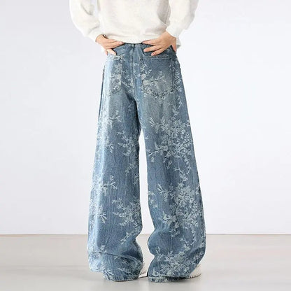 Jeans Men Wide Leg Jeans Male Loose Straight Embroidery Denim Pants Autumn Harajuku Vintage Jean Trousers Streetwear Clothes New - by PAWFECTWORLDS | PAWFECTWORLDS | , ,