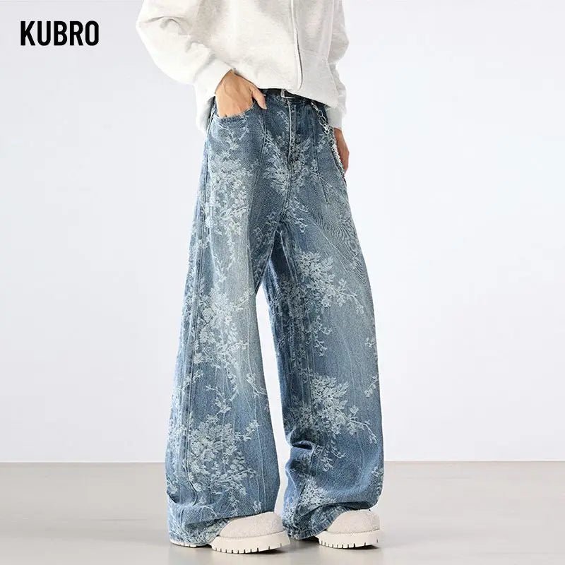 Jeans Men Wide Leg Jeans Male Loose Straight Embroidery Denim Pants Autumn Harajuku Vintage Jean Trousers Streetwear Clothes New - by PAWFECTWORLDS | PAWFECTWORLDS | , ,