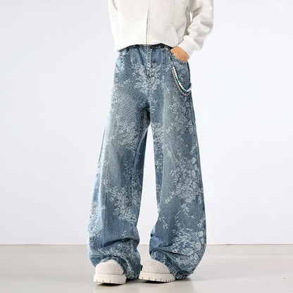 Jeans Men Wide Leg Jeans Male Loose Straight Embroidery Denim Pants Autumn Harajuku Vintage Jean Trousers Streetwear Clothes New - by PAWFECTWORLDS | PAWFECTWORLDS | , ,