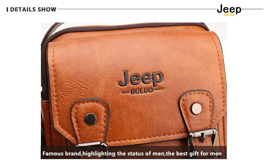 JEEP BULUO Multi - function Business Handbags Men New Man's Shoulder Bag Large Capacity Leather Messenger Bag Crossbody Big Brand - by PAWFECTWORLDS | PAWFECTWORLDS | , ,
