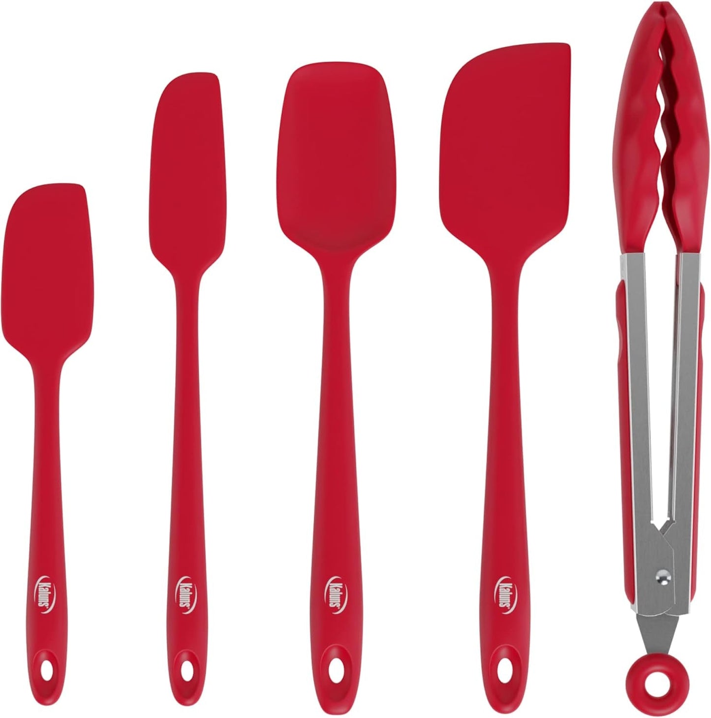 Kaluns Professional Silicone Spatula Set - 4 Heat - Resistant Rubber Spatulas (Up to 600°F), Nonstick Seamless Design with Stainless Steel Core, Dishwasher Safe, BPA Free, Includes Bonus Tongs - by Kaluns | PAWFECTWORLDS | Cooking Utensils, Home & Kitchen, Kitchen & Dining