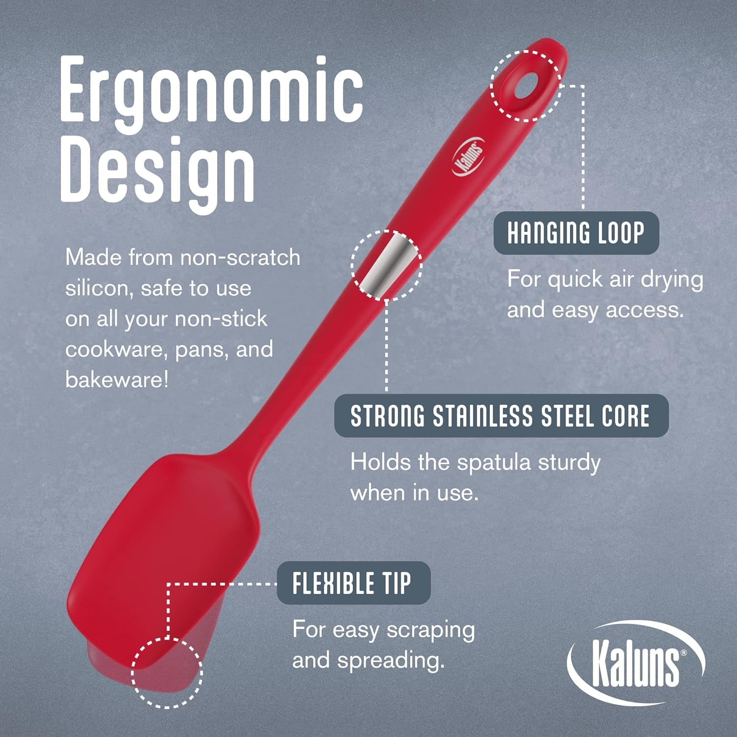 Kaluns Professional Silicone Spatula Set - 4 Heat - Resistant Rubber Spatulas (Up to 600°F), Nonstick Seamless Design with Stainless Steel Core, Dishwasher Safe, BPA Free, Includes Bonus Tongs - by Kaluns | PAWFECTWORLDS | Cooking Utensils, Home & Kitchen, Kitchen & Dining