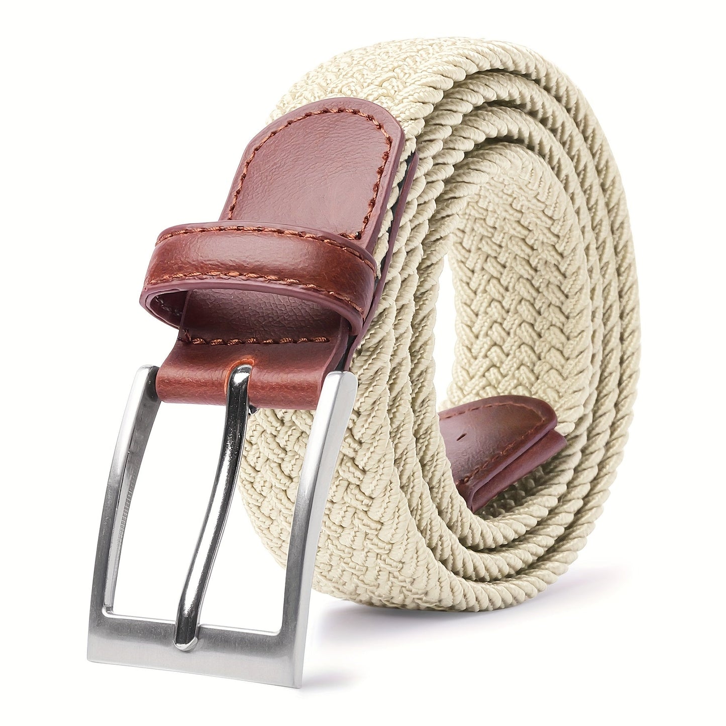 LCG LUCHENGYI Unisex Braided Elastic Belts - Stretch Woven Fabric with Square Buckle for Jeans, Golf Shirts, and Casual Wear - Black, Adjustable Fit, Structured Design, Structured Belt | Sleek Belt Design | Durable Belt Fabri - by PAWFECTWORLDS | PAWFECTWORLDS | , ,