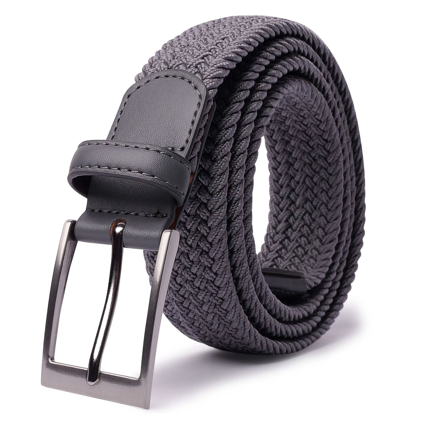 LCG LUCHENGYI Unisex Braided Elastic Belts - Stretch Woven Fabric with Square Buckle for Jeans, Golf Shirts, and Casual Wear - Black, Adjustable Fit, Structured Design, Structured Belt | Sleek Belt Design | Durable Belt Fabri - by PAWFECTWORLDS | PAWFECTWORLDS | , ,