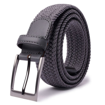LCG LUCHENGYI Unisex Braided Elastic Belts - Stretch Woven Fabric with Square Buckle for Jeans, Golf Shirts, and Casual Wear - Black, Adjustable Fit, Structured Design, Structured Belt | Sleek Belt Design | Durable Belt Fabri - by PAWFECTWORLDS | PAWFECTWORLDS | , ,