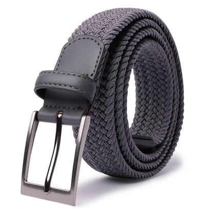 LCG LUCHENGYI Unisex Braided Elastic Belts - Stretch Woven Fabric with Square Buckle for Jeans, Golf Shirts, and Casual Wear - Black, Adjustable Fit, Structured Design, Structured Belt | Sleek Belt Design | Durable Belt Fabri - by PAWFECTWORLDS | PAWFECTWORLDS | , ,