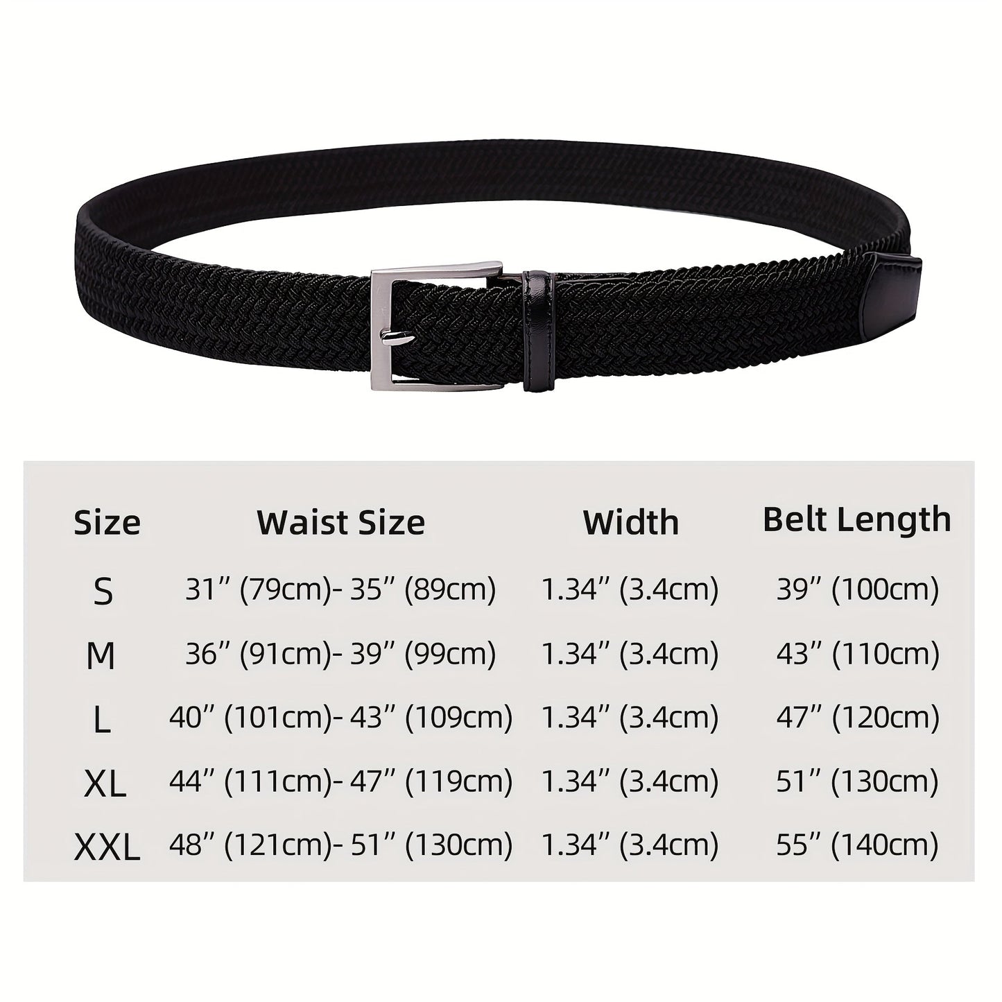 LCG LUCHENGYI Unisex Braided Elastic Belts - Stretch Woven Fabric with Square Buckle for Jeans, Golf Shirts, and Casual Wear - Black, Adjustable Fit, Structured Design, Structured Belt | Sleek Belt Design | Durable Belt Fabri - by PAWFECTWORLDS | PAWFECTWORLDS | , ,