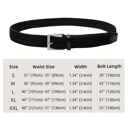 LCG LUCHENGYI Unisex Braided Elastic Belts - Stretch Woven Fabric with Square Buckle for Jeans, Golf Shirts, and Casual Wear - Black, Adjustable Fit, Structured Design, Structured Belt | Sleek Belt Design | Durable Belt Fabri - by PAWFECTWORLDS | PAWFECTWORLDS | , ,