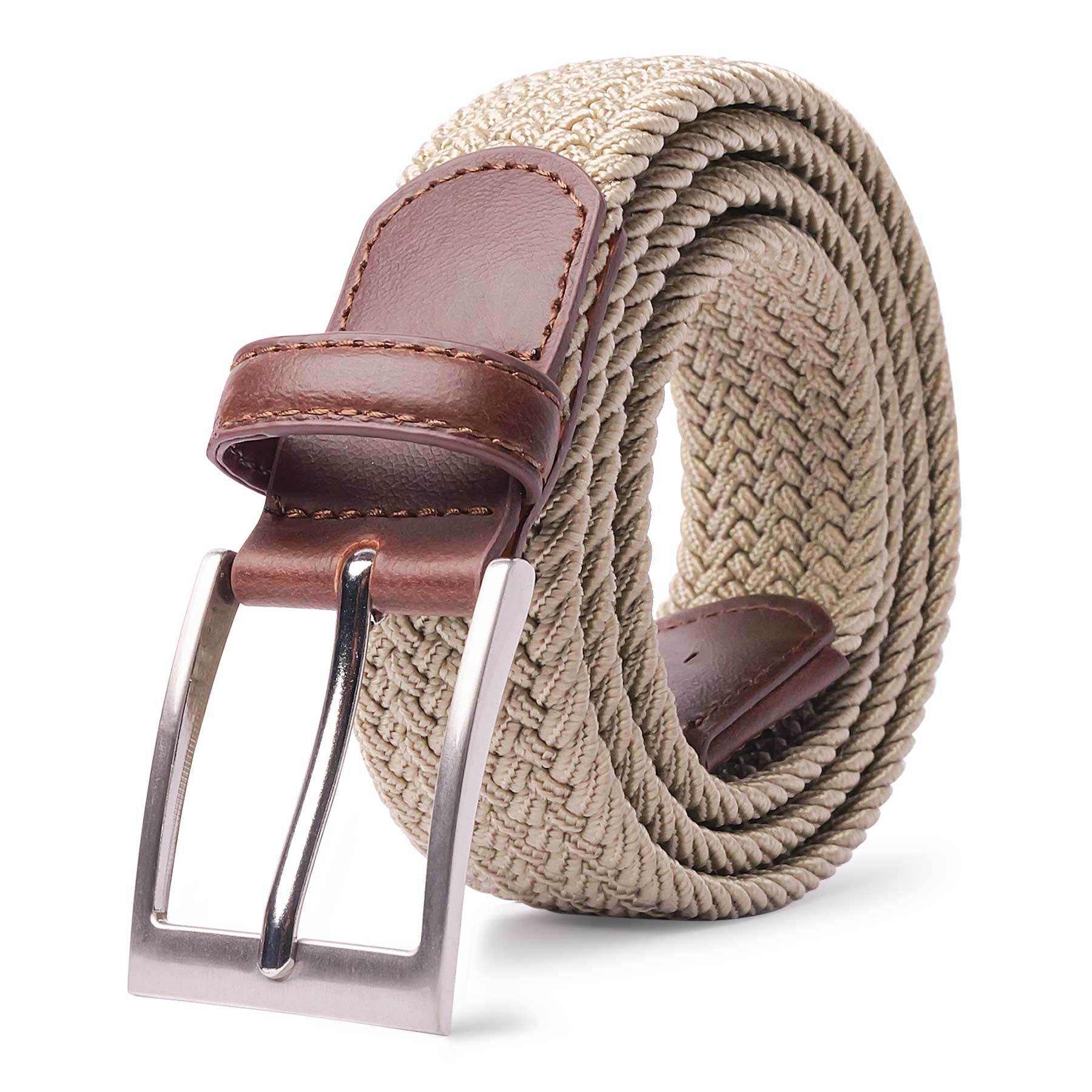 LCG LUCHENGYI Unisex Braided Elastic Belts - Stretch Woven Fabric with Square Buckle for Jeans, Golf Shirts, and Casual Wear - Black, Adjustable Fit, Structured Design, Structured Belt | Sleek Belt Design | Durable Belt Fabri - by PAWFECTWORLDS | PAWFECTWORLDS | , ,