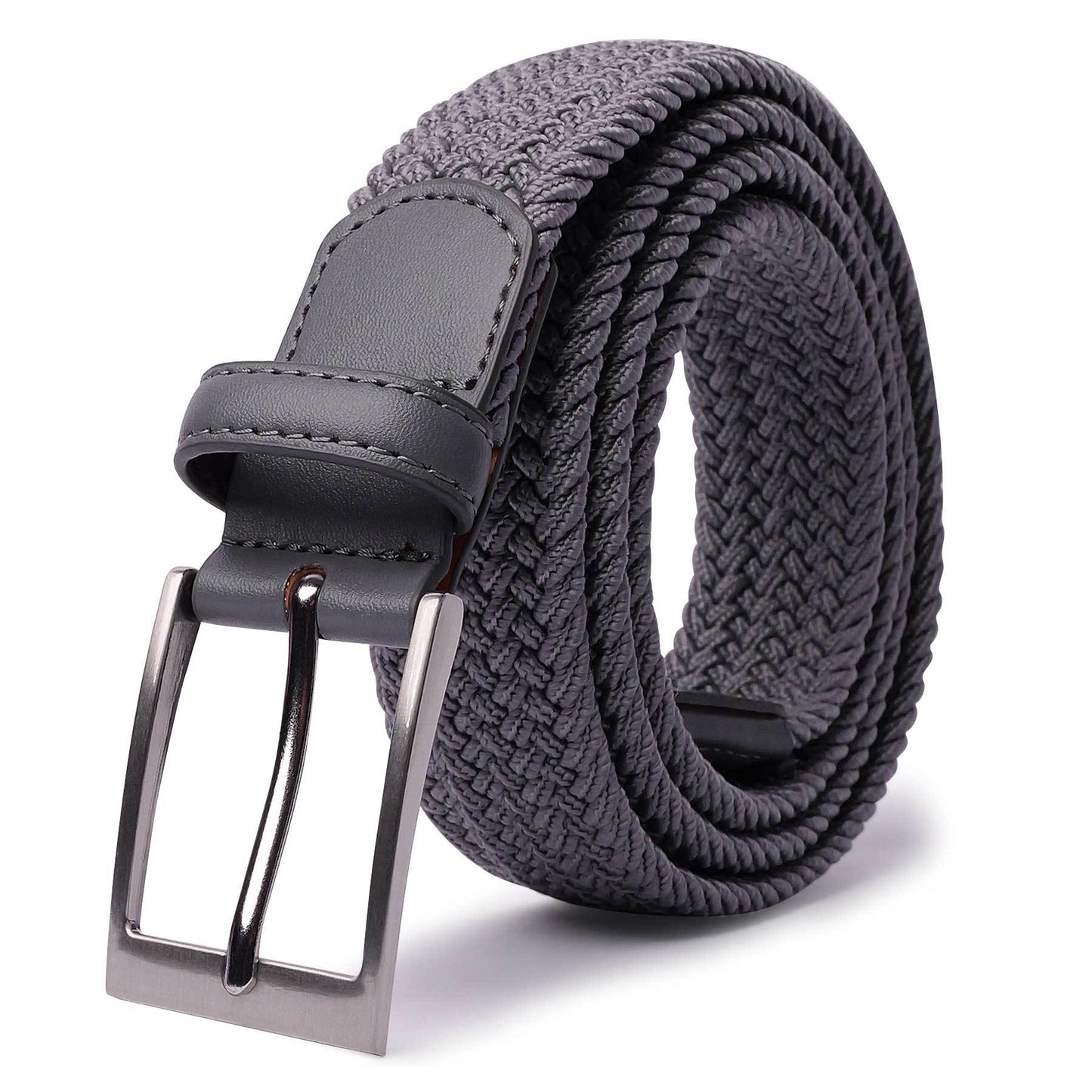 LCG LUCHENGYI Unisex Braided Elastic Belts - Stretch Woven Fabric with Square Buckle for Jeans, Golf Shirts, and Casual Wear - Black, Adjustable Fit, Structured Design, Structured Belt | Sleek Belt Design | Durable Belt Fabri - by PAWFECTWORLDS | PAWFECTWORLDS | , ,
