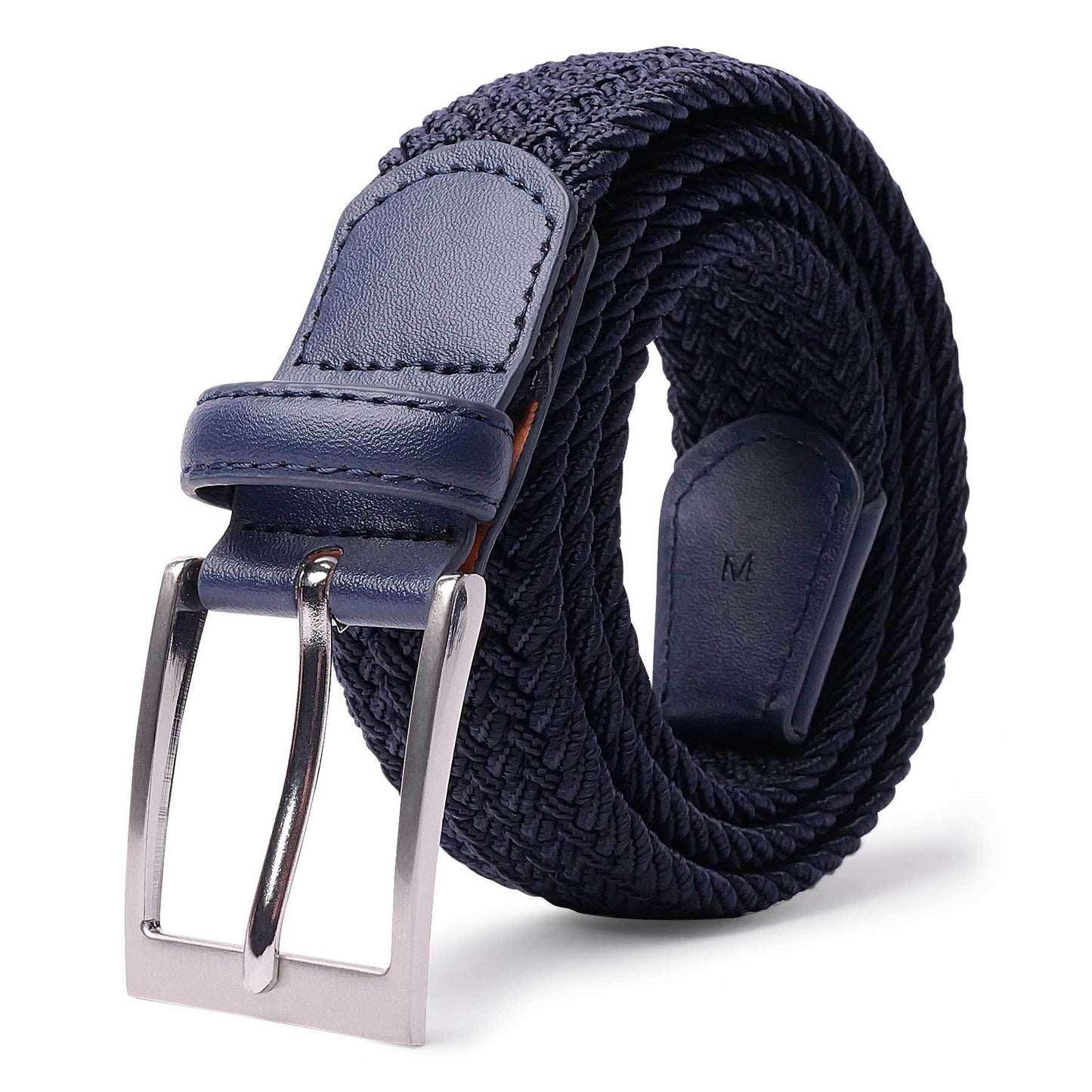 LCG LUCHENGYI Unisex Braided Elastic Belts - Stretch Woven Fabric with Square Buckle for Jeans, Golf Shirts, and Casual Wear - Black, Adjustable Fit, Structured Design, Structured Belt | Sleek Belt Design | Durable Belt Fabri - PAWFECTWORLDS