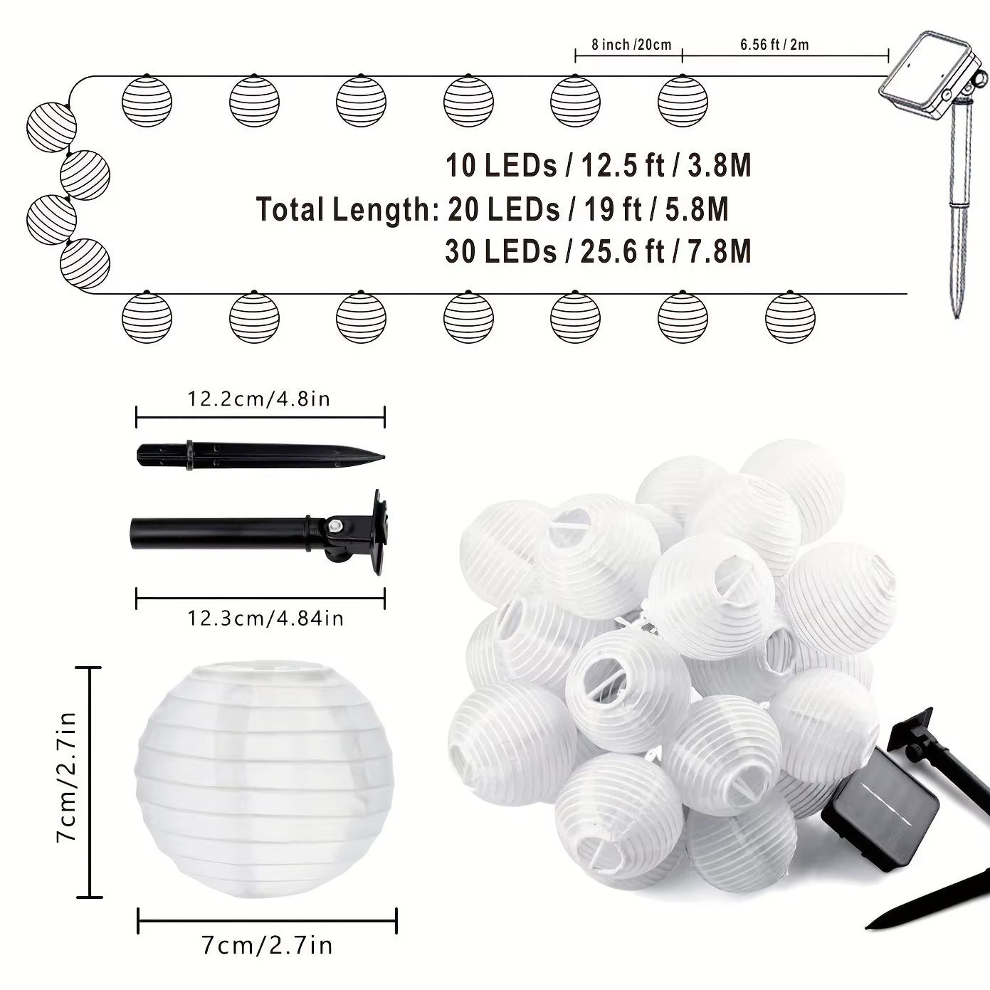 LED Solar Lantern String Lights Outdoor Garland Fairy Lights Solar Powered Garden Decorative Light for Christmas Wedding Party - by PAWFECTWORLDS | PAWFECTWORLDS | Lights & Lighting, Outdoor Lighting, Solar Lamps