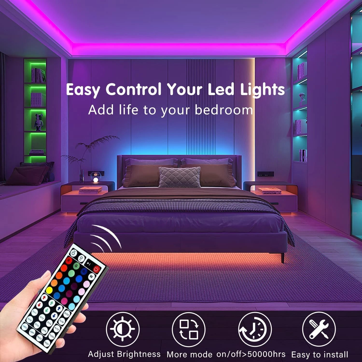 Led Strip Lights with 44 Key Remote Control 1m 5m 10m 20m RGB Tape Led Wall Room for Home Bedroom Party Decor TV Backlight - by PAWFECTWORLDS | PAWFECTWORLDS | , ,
