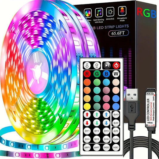 Led Strip Lights with 44 Key Remote Control 1m 5m 10m 20m RGB Tape Led Wall Room for Home Bedroom Party Decor TV Backlight - by PAWFECTWORLDS | PAWFECTWORLDS | , ,