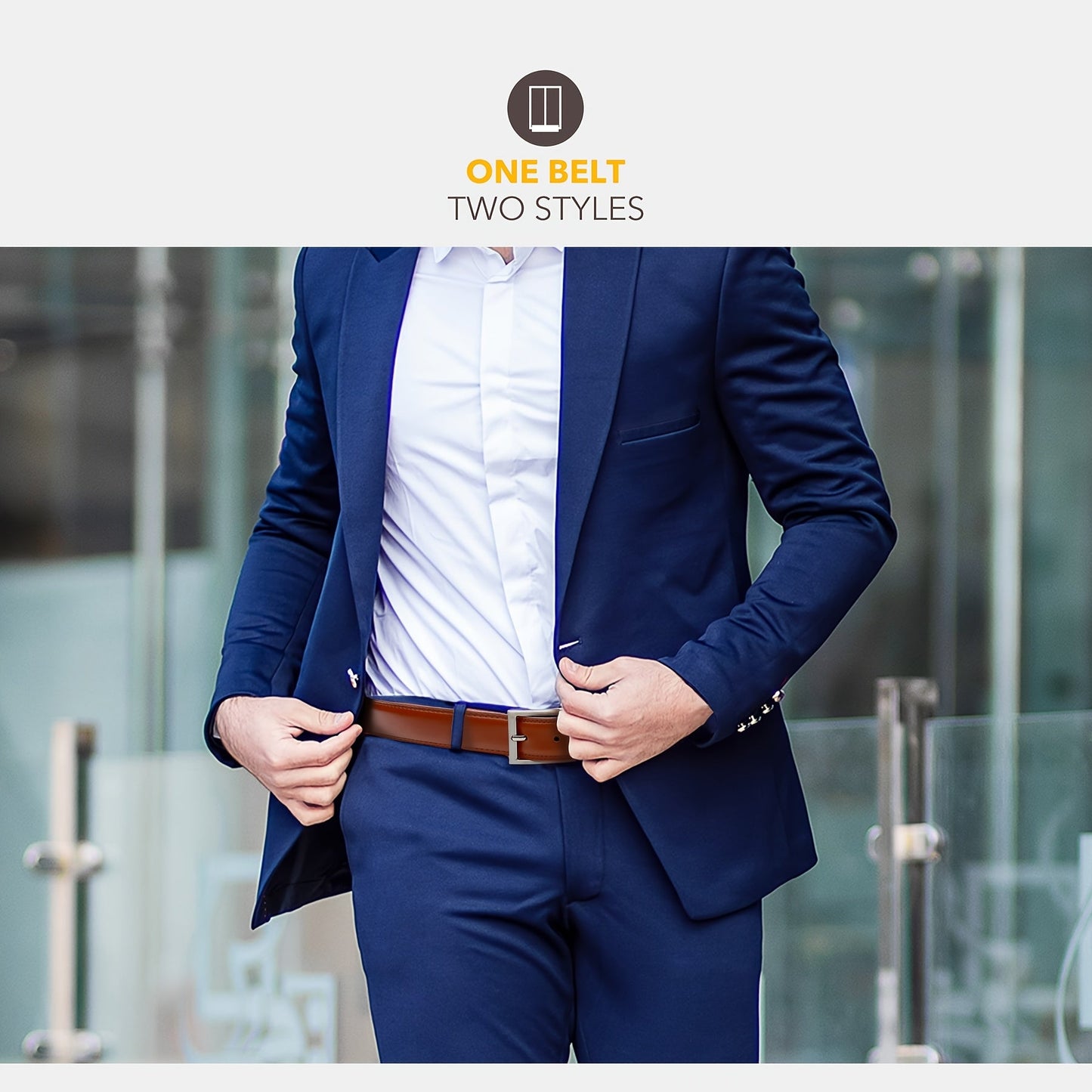 Men's Leather Belt, Fashion & Classic Casual Belt with Single Prong Buckle for Jeans, Pants, Work And Business, Gift for Dad & Husband - by PAWFECTWORLDS | PAWFECTWORLDS | , ,