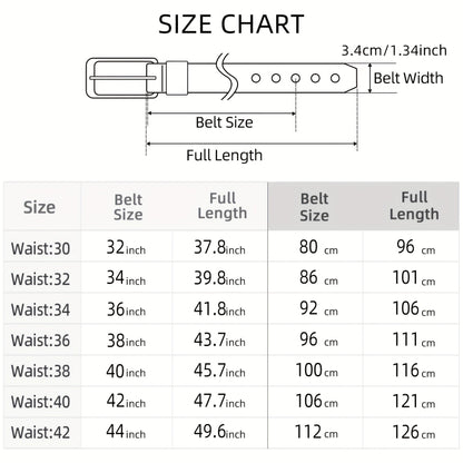 Men's Leather Belt, Fashion & Classic Casual Belt with Single Prong Buckle for Jeans, Pants, Work And Business, Gift for Dad & Husband - by PAWFECTWORLDS | PAWFECTWORLDS | , ,