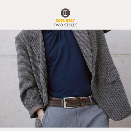 Men's Leather Belt, Fashion & Classic Casual Belt with Single Prong Buckle for Jeans, Pants, Work And Business, Gift for Dad & Husband - by PAWFECTWORLDS | PAWFECTWORLDS | , ,