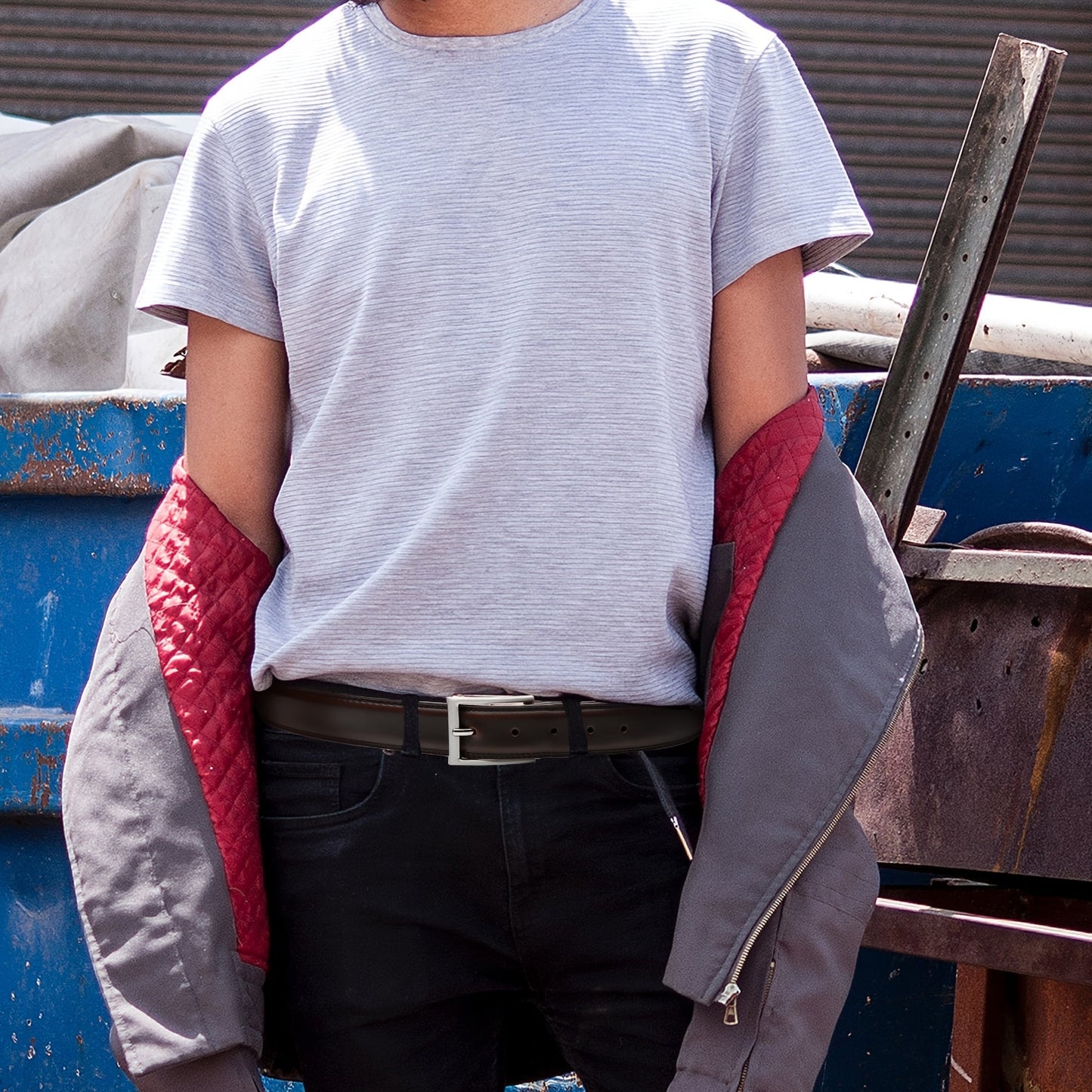 Men's Leather Belt, Fashion & Classic Casual Belt with Single Prong Buckle for Jeans, Pants, Work And Business, Gift for Dad & Husband - by PAWFECTWORLDS | PAWFECTWORLDS | , ,