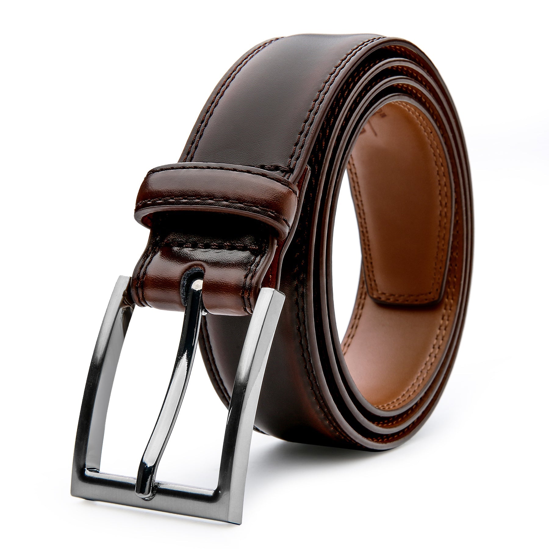 Men's Leather Belt, Fashion & Classic Casual Belt with Single Prong Buckle for Jeans, Pants, Work And Business, Gift for Dad & Husband - PAWFECTWORLDS